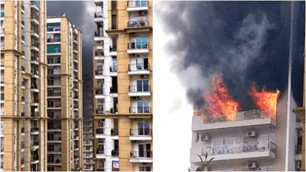 Massive fire breaks out at Noida’s IVY County Society days after Delhi’s Malviya Nagar blaze