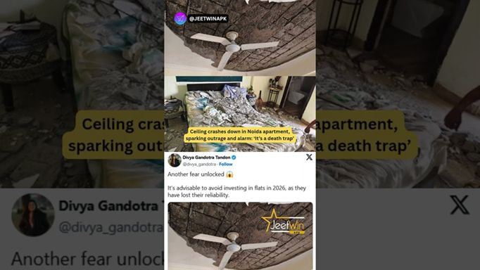 Ceiling crashes down in Noida apartment, sparking outrage and alarm: ‘It’s a death trap’