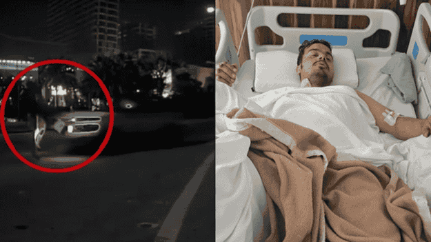 On Camera, Noida Man Crossing Road Carrying His Birthday Cake Hit By Speeding Car